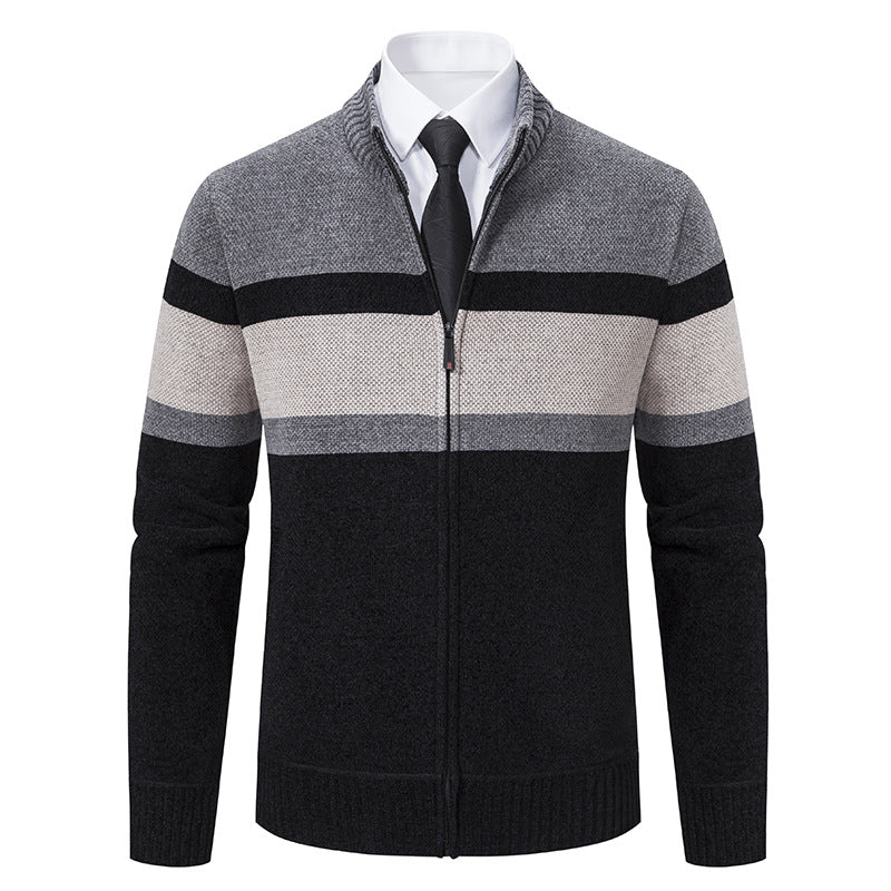 Herren Strickjacke mit strukturiertem Design und hochschließendem Kragen Echoarchiv