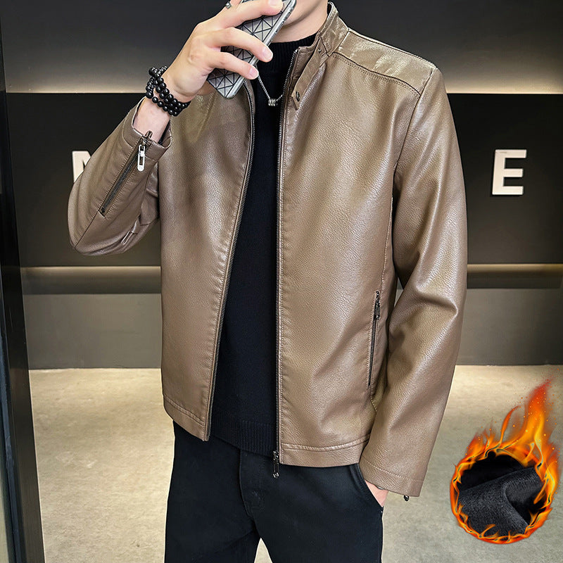 Herren Modische Kunstlederjacke im lässigen Design Echo Archiv