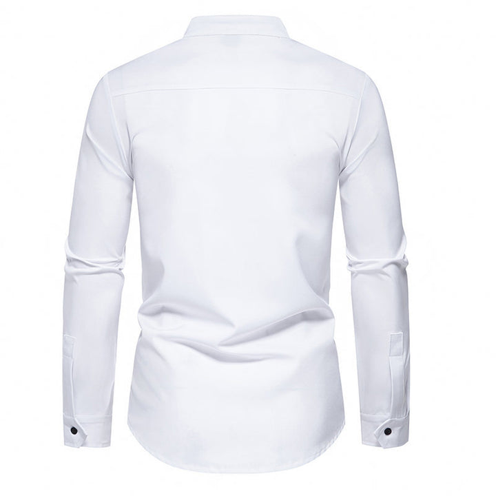 Herren Langarmhemd mit asymmetrischem Knopfdesign Echoarchiv