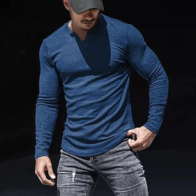 Herren Langarmshirt mit V-Ausschnitt Echoarchiv