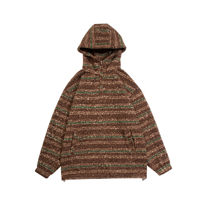 Unisex Strick-Hoodie im Oversize‑Cut mit halbem Reißverschluss Echo Archiv