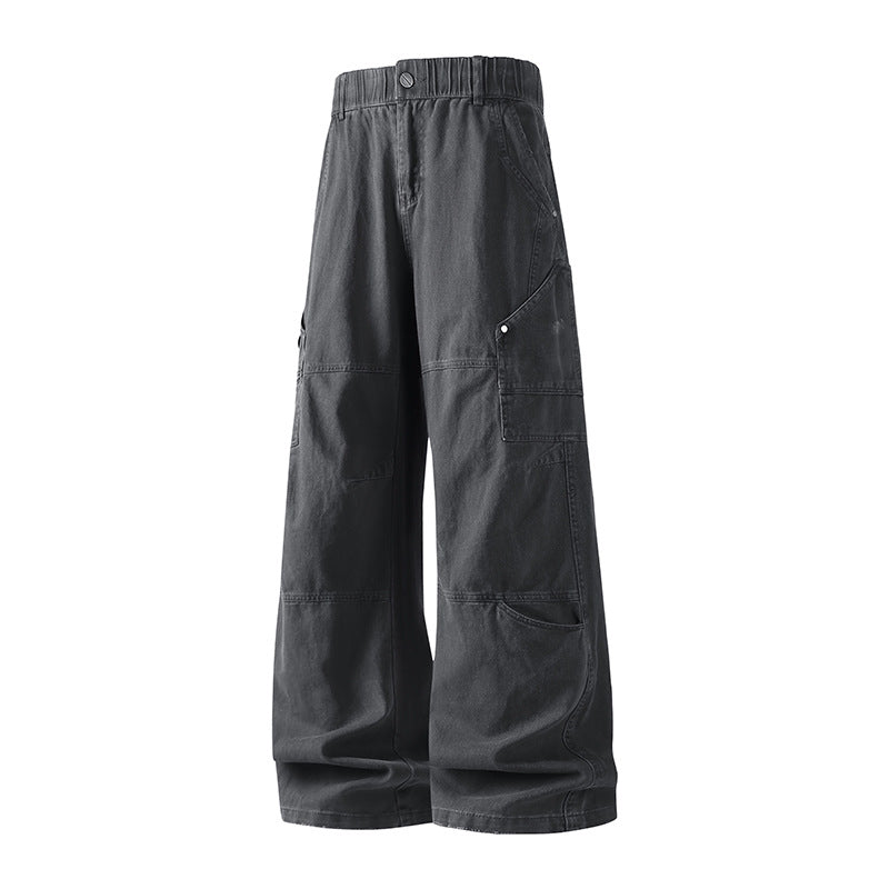 Damen Weite Utility-Cargo-Hose mit elastischem Bund, Multifunktionstaschen und Workwear-Details Echo Archiv