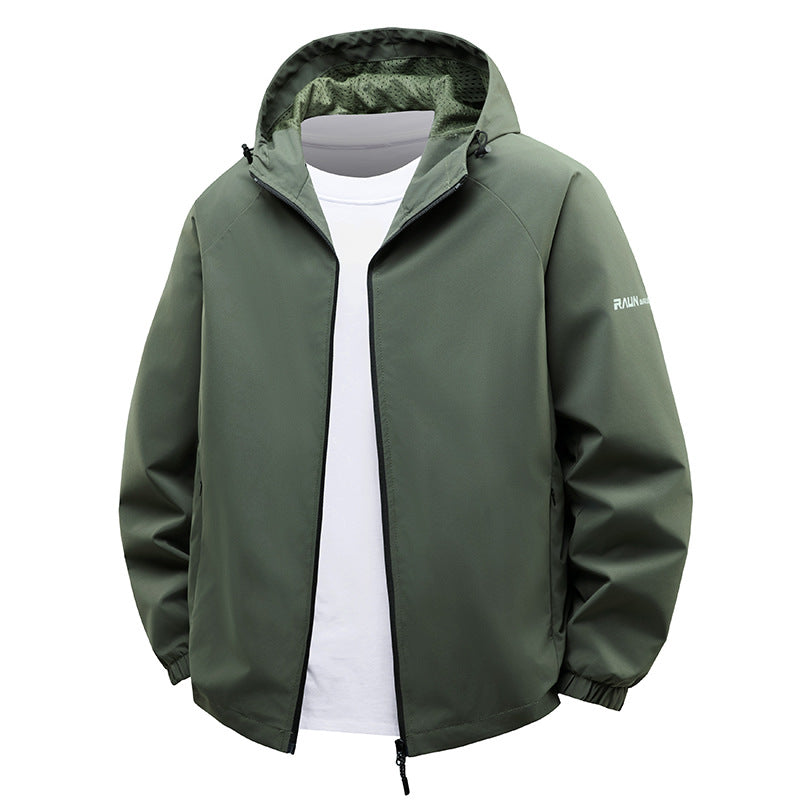 Herren leichte wasserabweisende Kapuzen-Shell-Jacke mit atmungsaktivem Mesh-Futter – Taviero