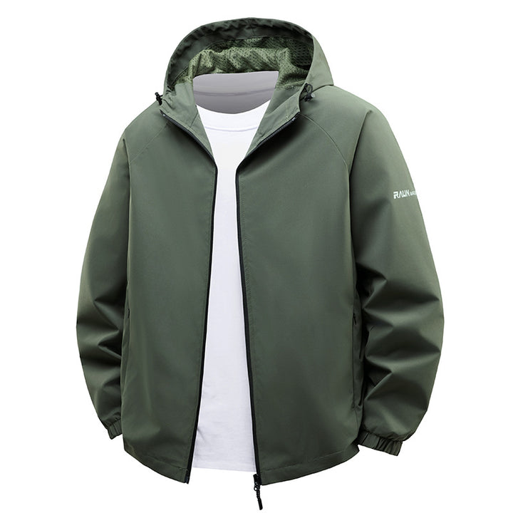 Herren leichte wasserabweisende Kapuzen-Shell-Jacke mit atmungsaktivem Mesh-Futter – Taviero