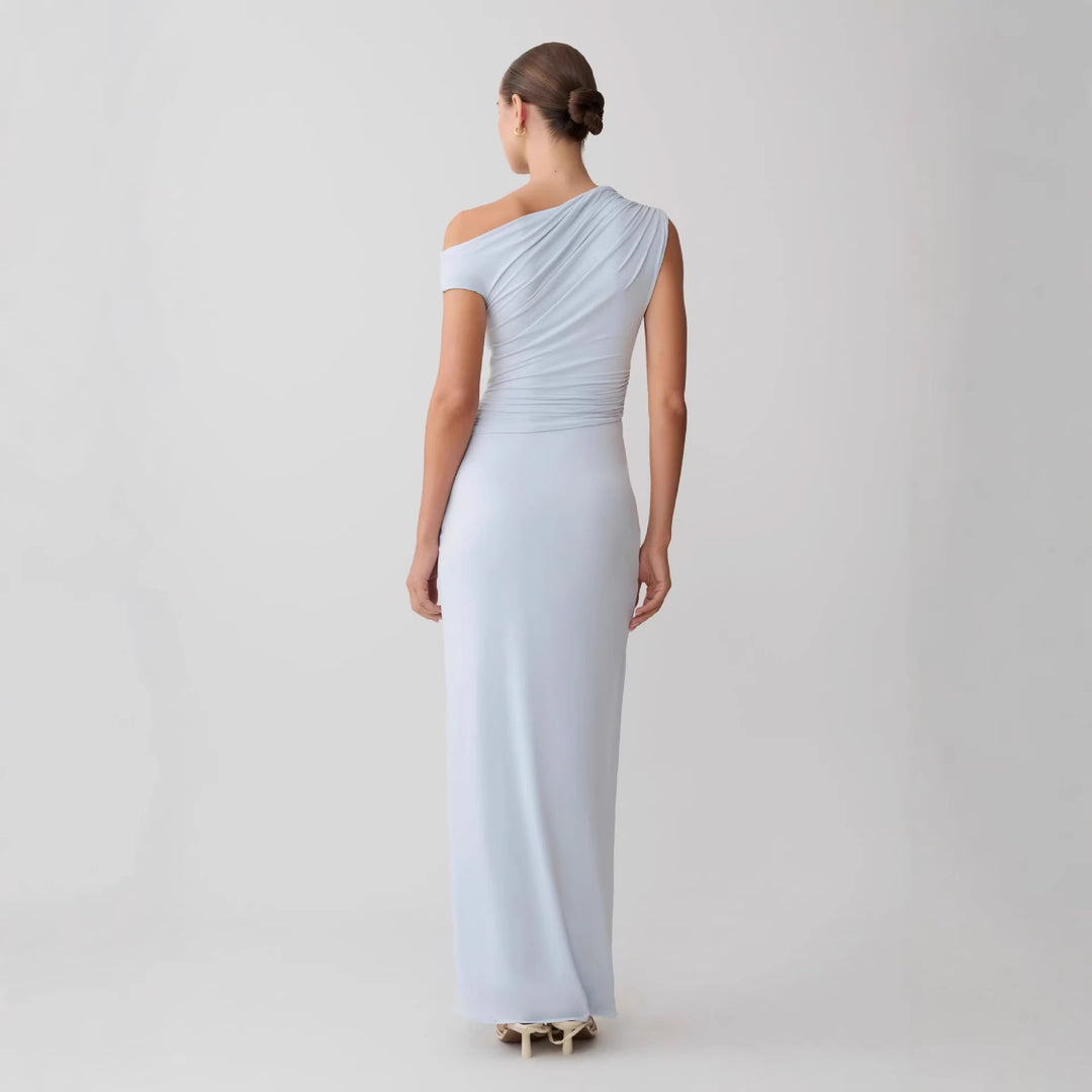 Damen Elegantes Maxi-Kleid mit One-Shoulder Design und hohem Schlitz Echo Archiv
