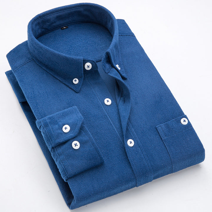 Herren Cord-Hemden mit button-down Kragen und aufgesetzter Brusttasche Echoarchiv