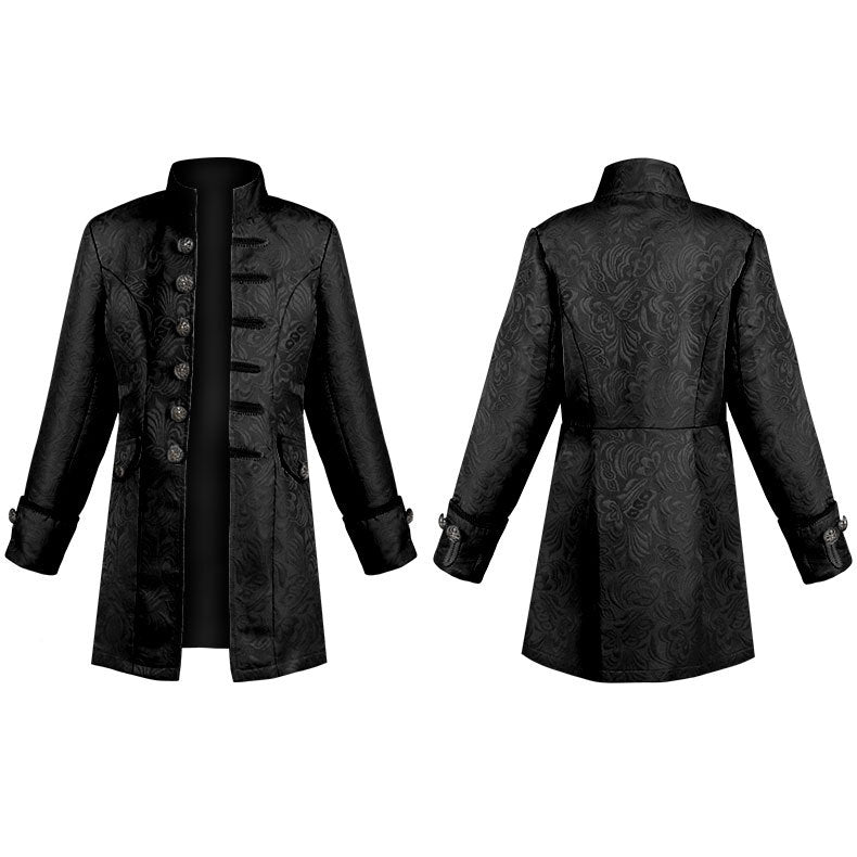 Damen nan taillierter Jacquard-Gehrock mit Stehkragen und dekorativer Knopfleiste Echo Archiv