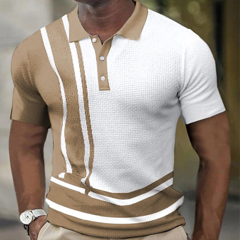 Herren sportliches Polohemd mit modernen Streifen Echoarchiv