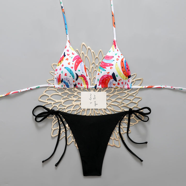 Damen Bikini-Set mit bunten Motiven und verstellbaren Seitenbändern Echo Archiv