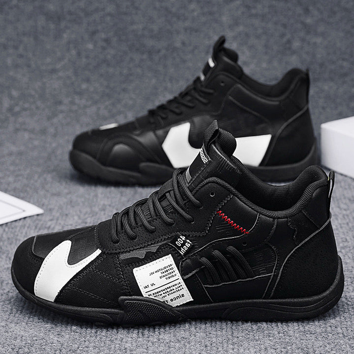 Herren mehrlagige Retro-City-Sneaker mit Wildleder- und Textilmix, gepolstertem Fersenkragen, atmungsaktiver Mesh-Zunge und griffiger Gummisohle – Norré