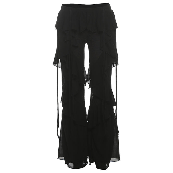 Damen Rüschenhose mit fließenden Elementen und verstellbaren Bändern Echo Archiv