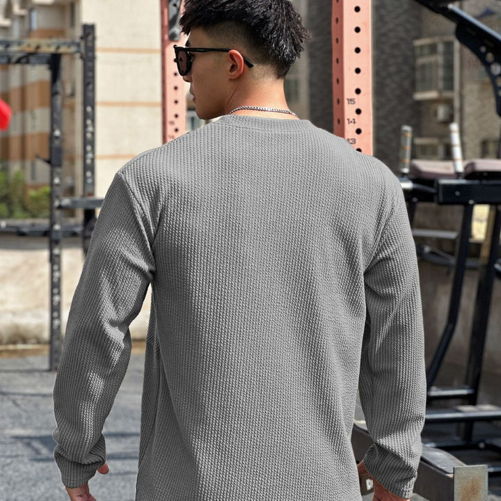 Herren lässiger Sweatshirt aus strukturiertem Gewebe mit praktischen Taschen Echoarchiv