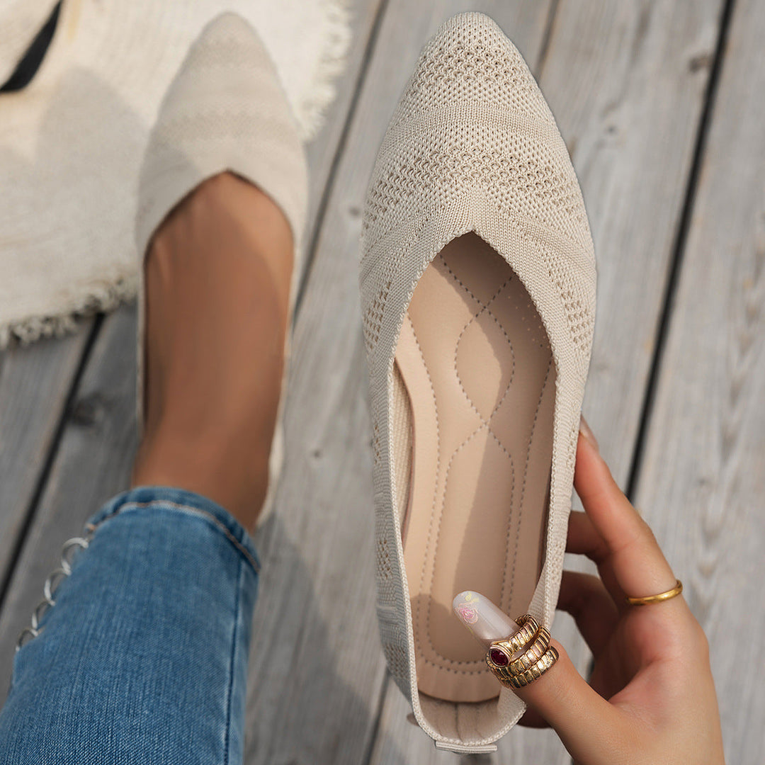 Damen elegante Ballerinas mit atmungsaktivem Strickdesign Echoarchiv