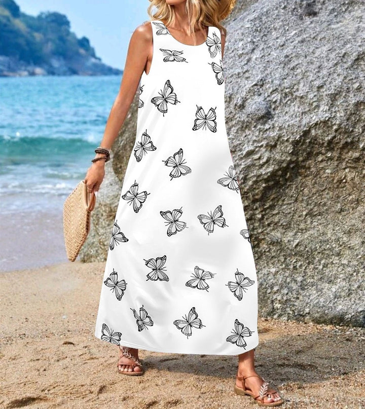 Damen Maxikleid mit einzigartigen Schmetterlingsdruck Echo Archiv