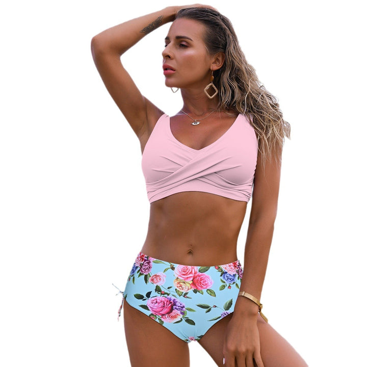 Damen Tankini-Set mit floralem Unterteil und lässigem Wickeloberteil Echo Archiv