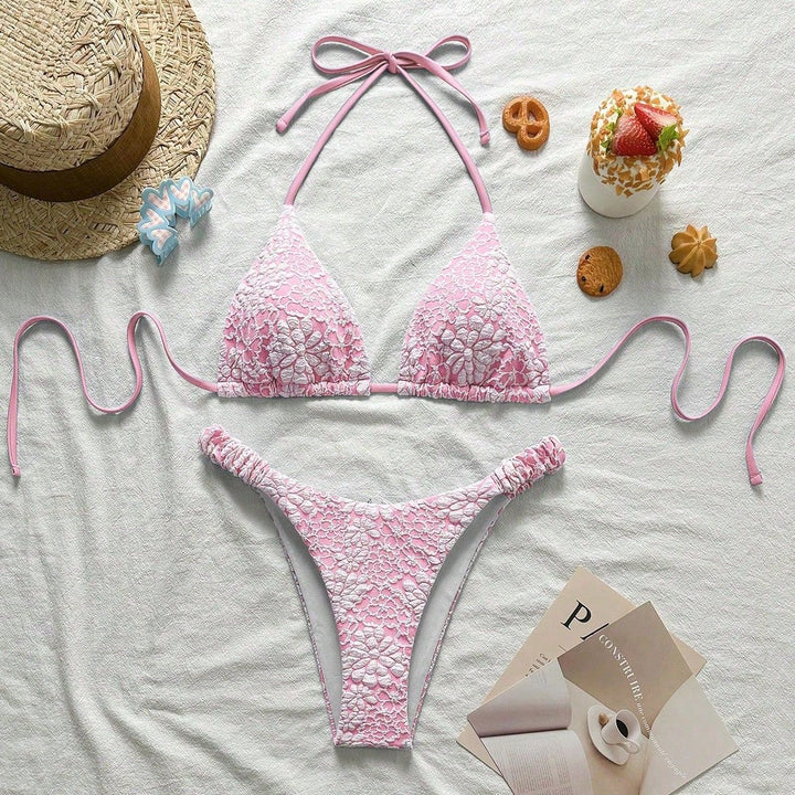 Damen Blumendekorierter Triangel-Bikini Echo Archiv