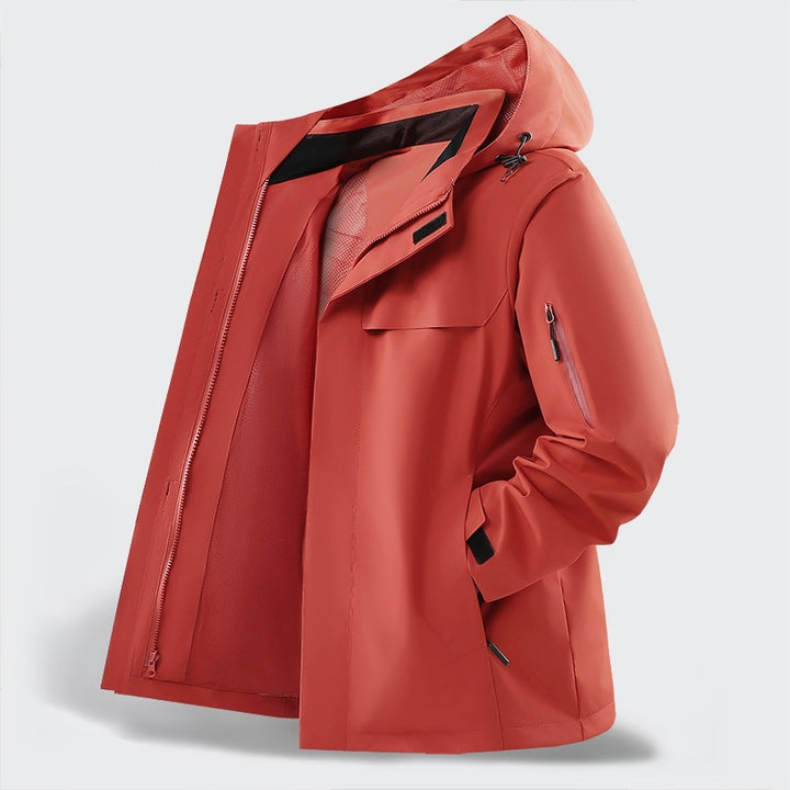 Herren Leichte wasserabweisende Kapuzen-Softshell-Übergangsjacke mit Meshfutter & Utility-Taschen Echoarchiv