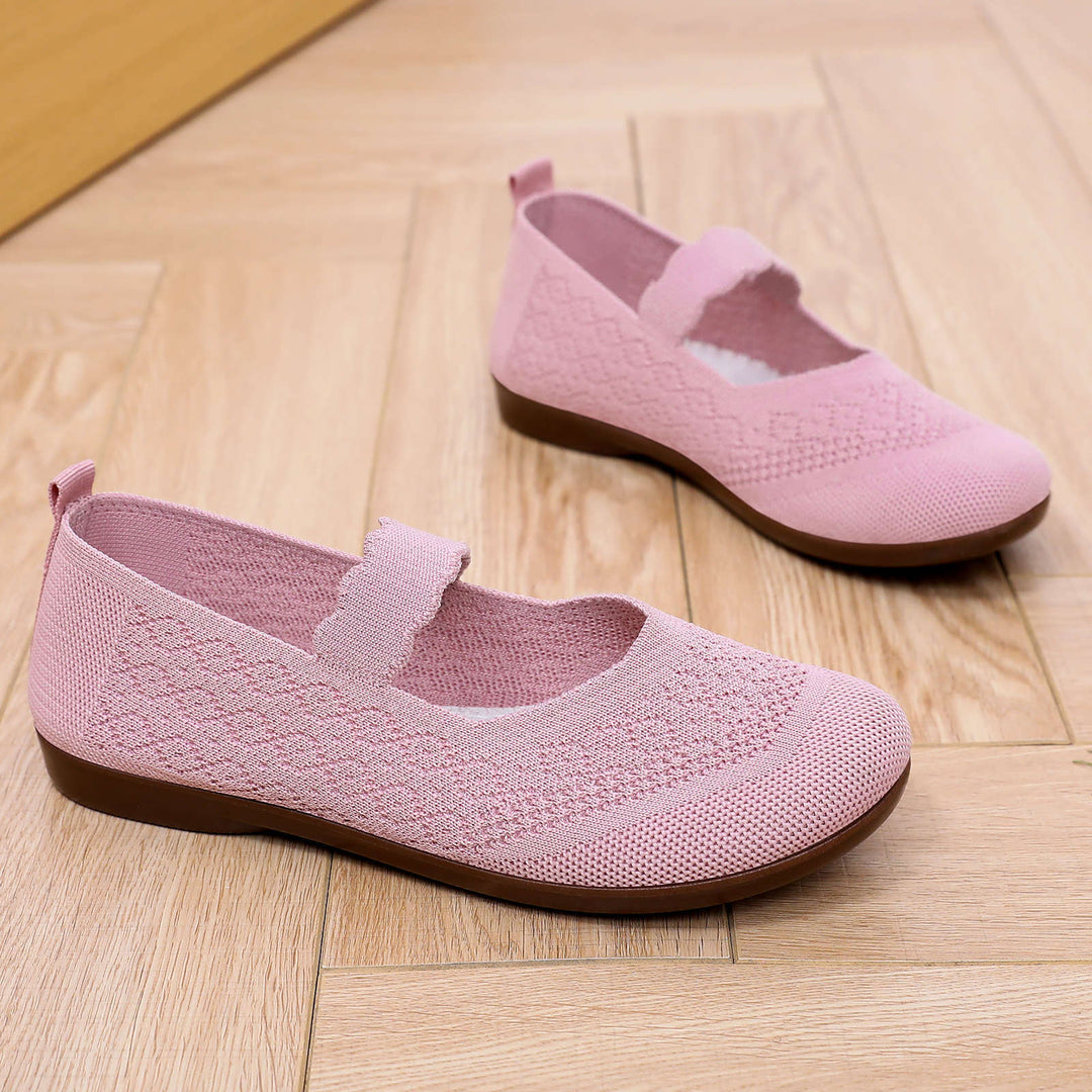 Damen nan gestrickter Mary-Jane-Slipper mit elastischem Riemen und ergonomischer Komfortsohle Echo Archiv