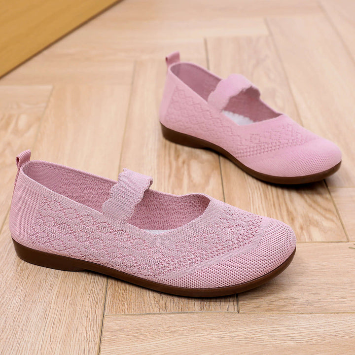 Damen nan gestrickter Mary-Jane-Slipper mit elastischem Riemen und ergonomischer Komfortsohle Echo Archiv
