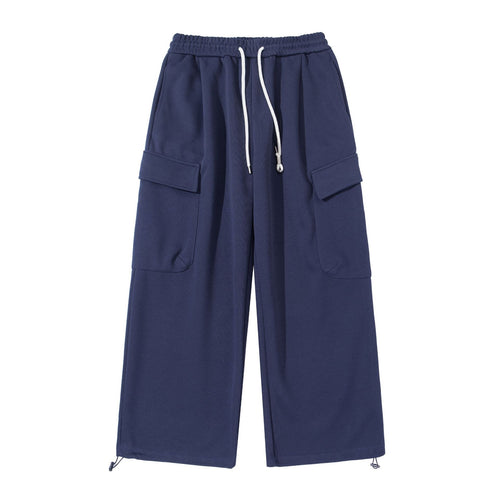Unisex Cropped Cargo-Sweathose mit elastischem Bund, Kordelzug und verstellbarem Saum Echoarchiv