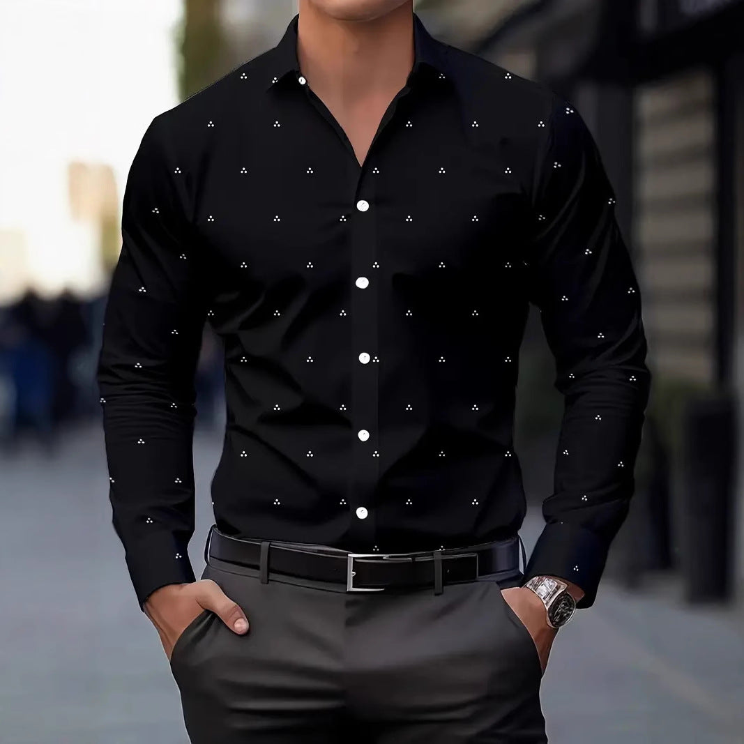 Herren Langarmhemd mit stilvollem minimalistischen Punktedesign Echoarchiv