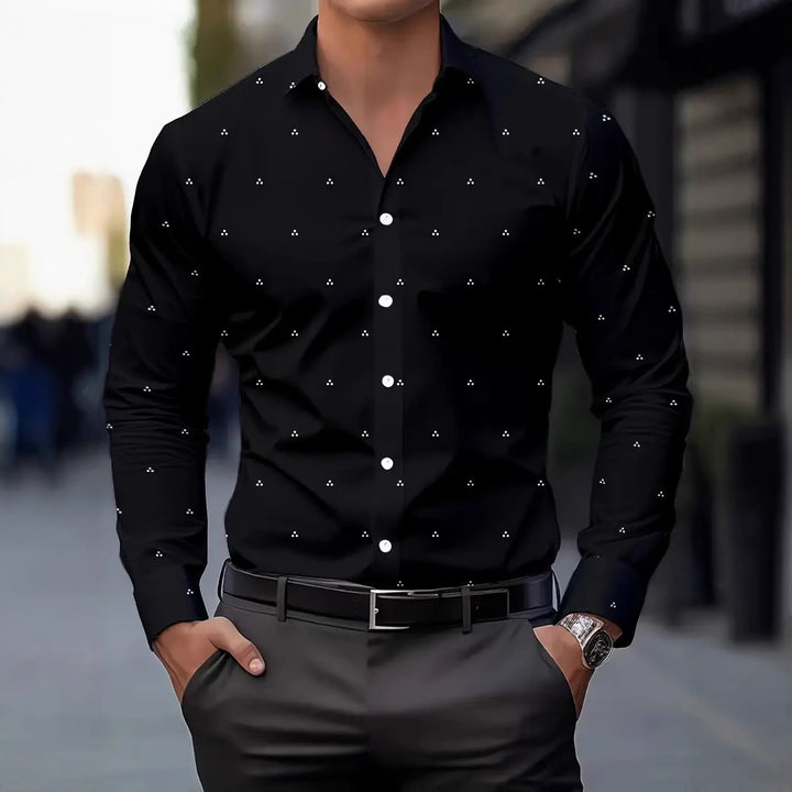 Herren Langarmhemd mit stilvollem minimalistischen Punktedesign Echoarchiv