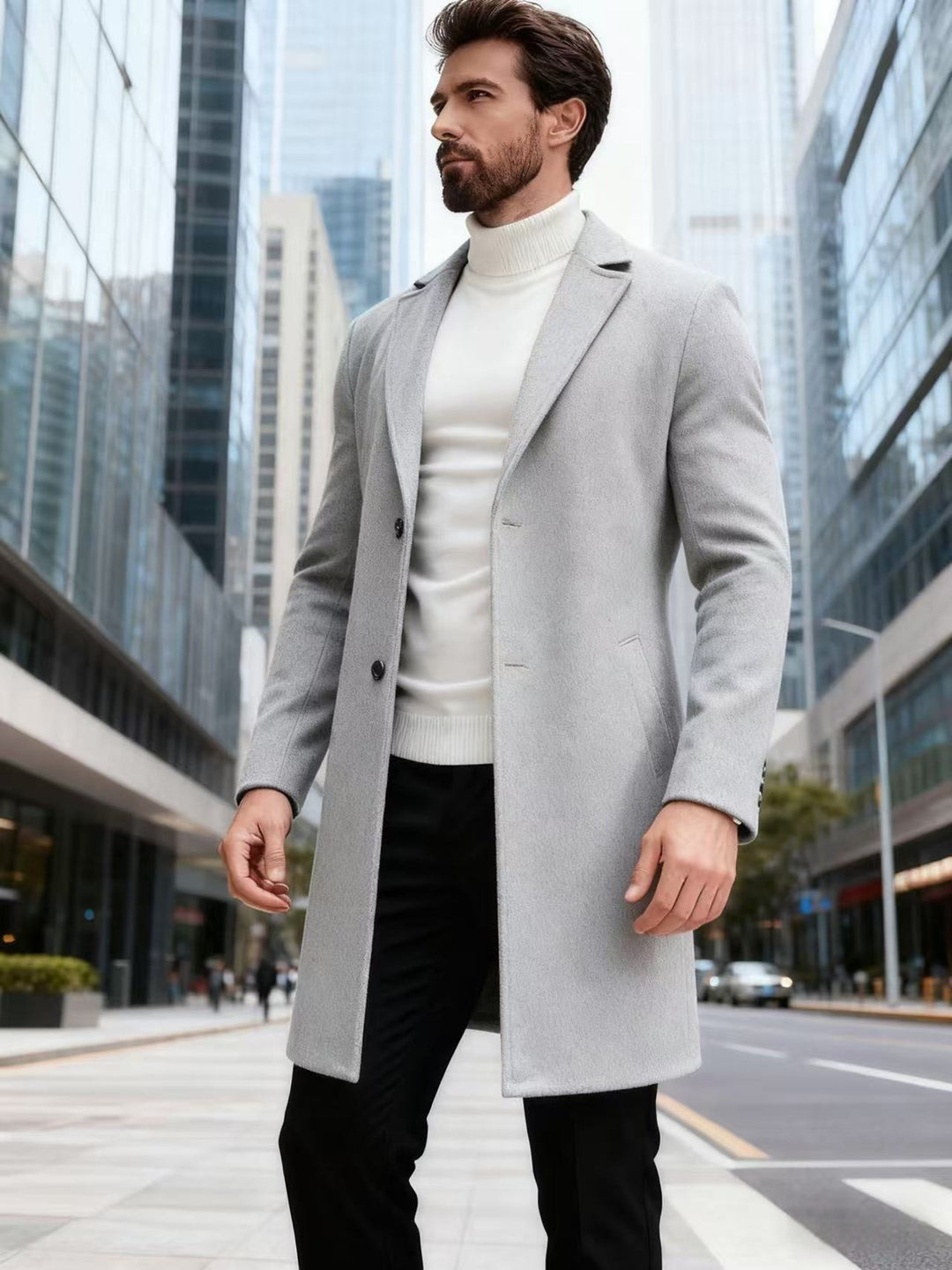 Herren eleganter Wollmantel Echoarchiv