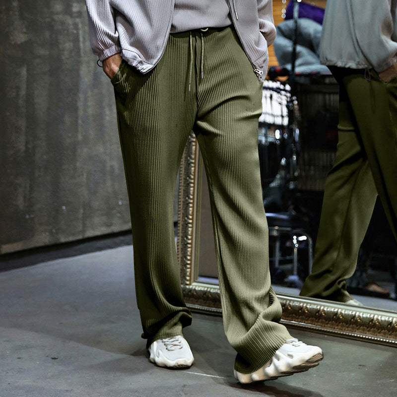Herren nan locker geschnittene Plissee-Hose mit Tunnelzug und weitem Bein Echo Archiv