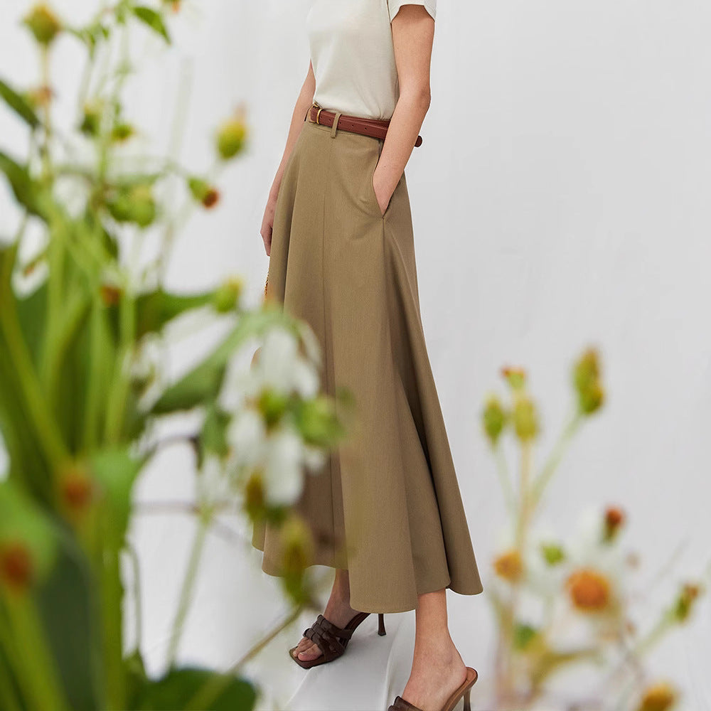 Damen Eleganter Maxirock mit Weit geschnittenem Design Echoarchiv