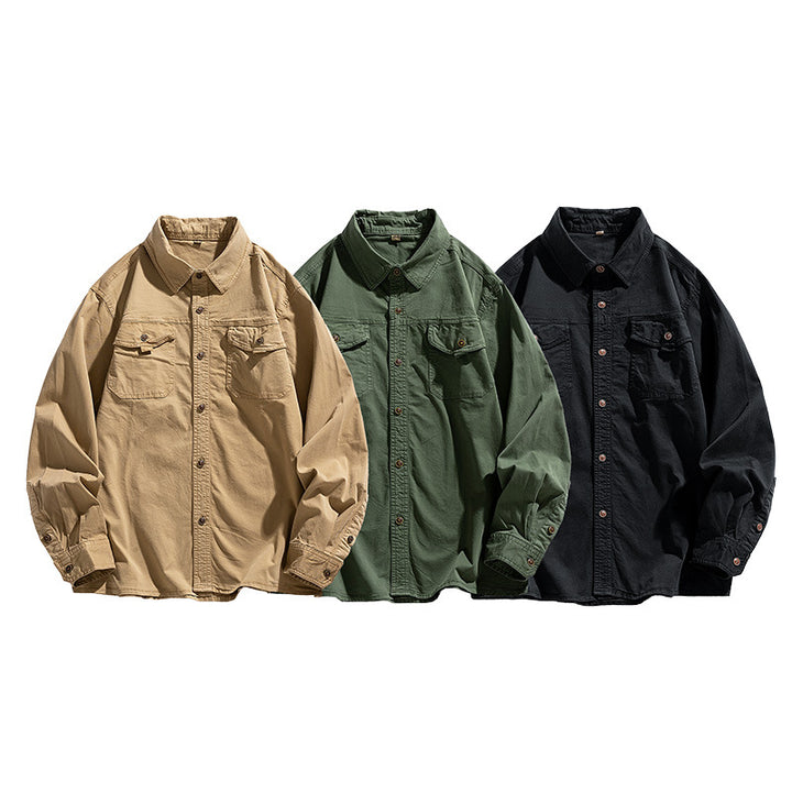Herren Overshirt aus robustem Baumwoll‑Twill mit Pattentaschen und relaxed Fit Echo Archiv
