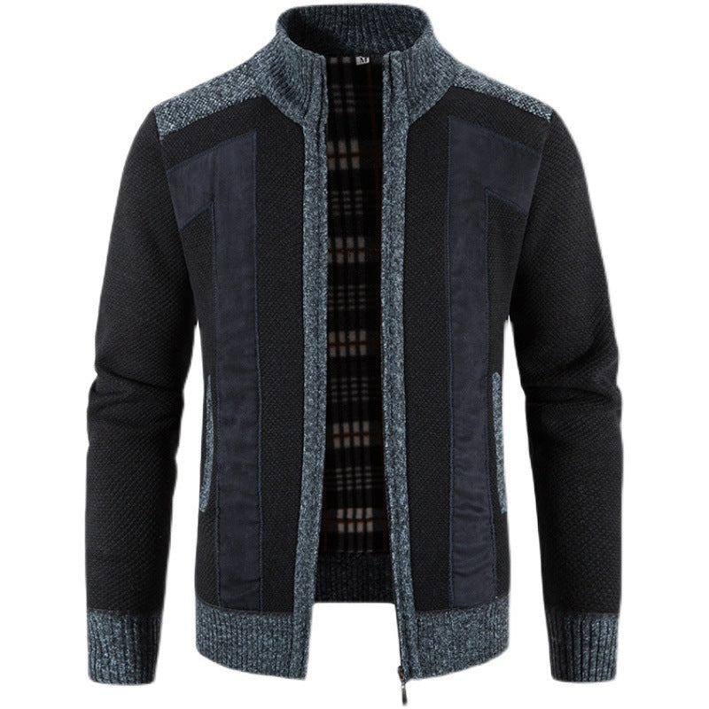 Herren modische Strickjacke mit einzigartigem Schnitt und verstecktem Reißverschluss Echoarchiv