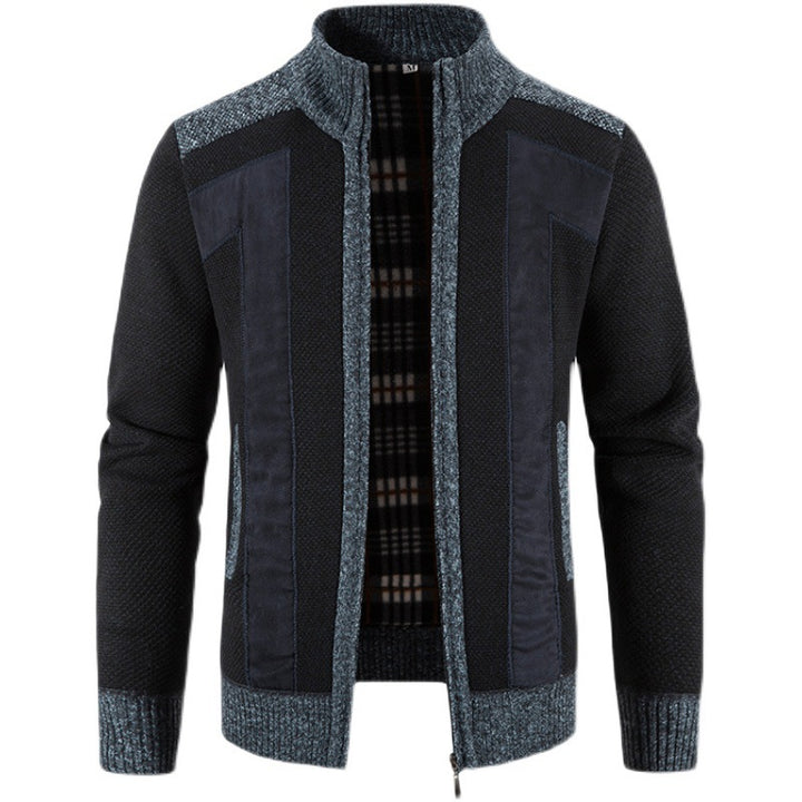 Herren modische Strickjacke mit einzigartigem Schnitt und verstecktem Reißverschluss Echoarchiv