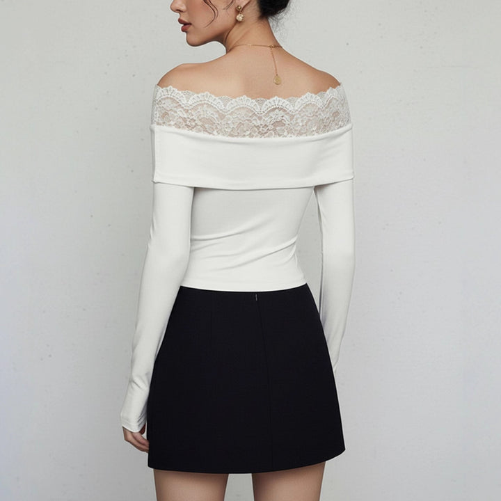 Damen Eleganter Body mit Spitzenkragen Echo Archiv