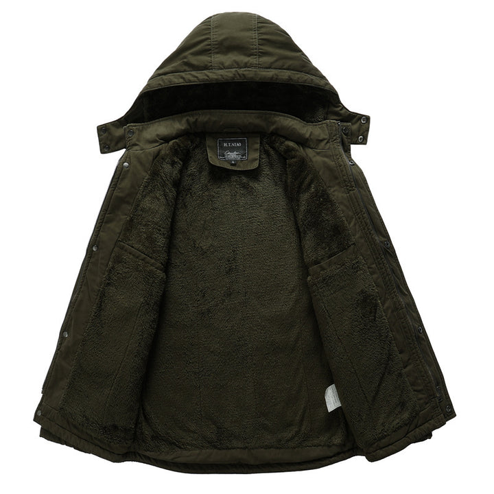 Herren Gefütterter Fieldparka mit Teddyfleece‑Innenfutter und Multifunktions‑Taschen – Taviero