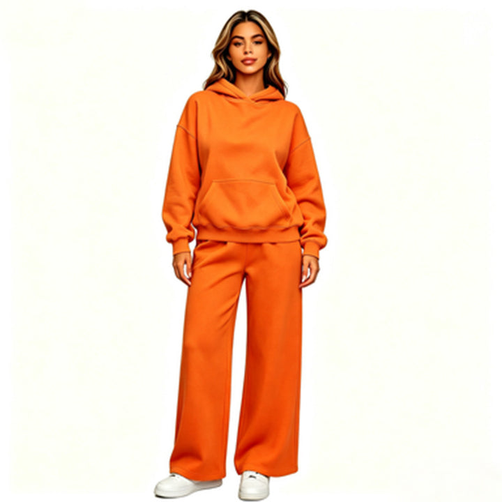 Damen Lässiger Kapuzenpullover mit weiten Hosen Echoarchiv