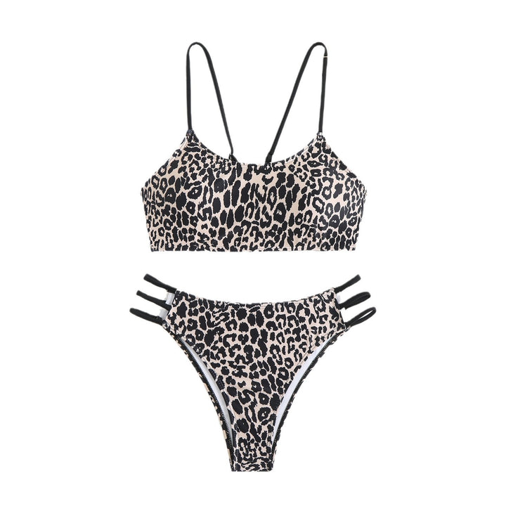 Damen Bikini-Set mit kreativem Leopardenmuster und verstellbaren Trägern Echo Archiv