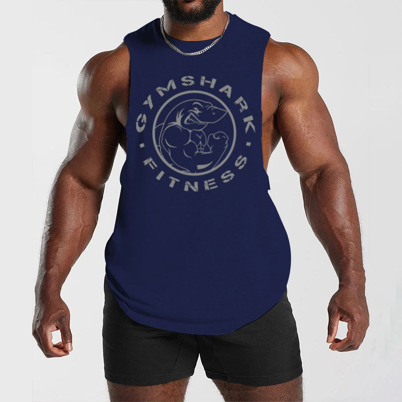 Herren nan ärmelloses Muskelshirt mit extra tiefen Armöffnungen und großem Logodruck Echo Archiv