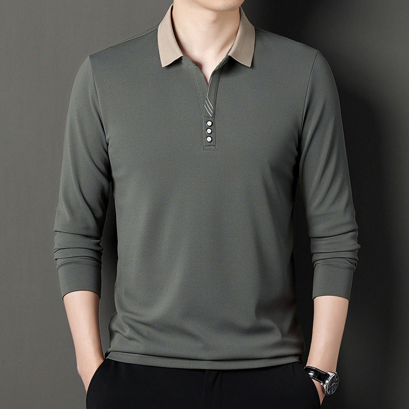 Herren Langarm Poloshirt mit modernen Akzenten und eleganter Knopfleiste Echoarchiv
