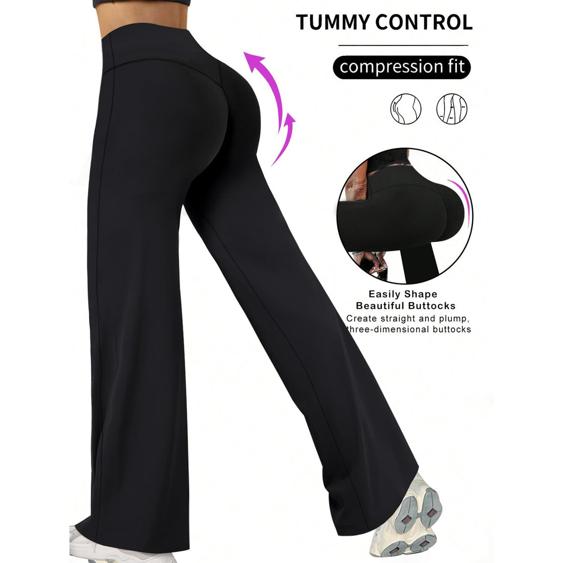 Damen Kompressionshose mit hoher Taille und Tummy Control – Avélisse