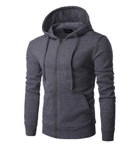 Herren schmal geschnittene Zip-Hoodie Jacke mit weichem Fleece-Innenfutter und Kängurutaschen – Cavarno