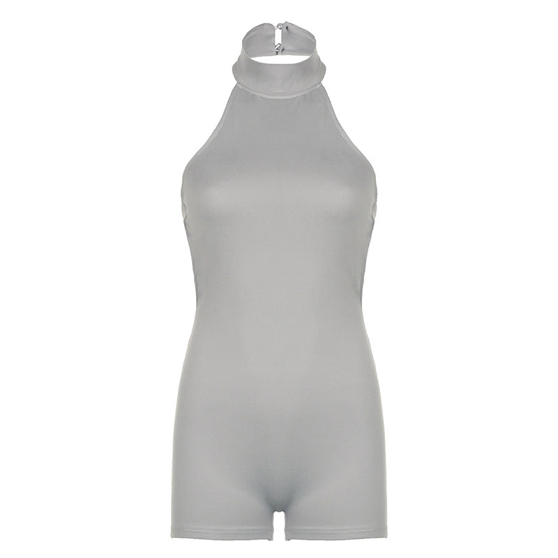 Damen figurbetonter Jumpsuit mit hohem Kragen und Reißverschluss Echo Archiv