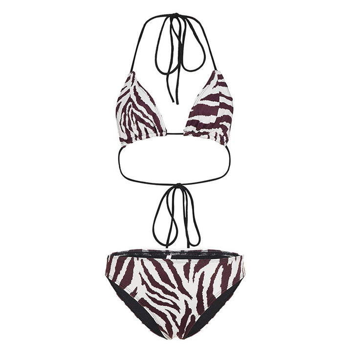 Damen Triangel-Bikini-Set mit stylischem Zebramuster und verstellbaren Trägern Echo Archiv