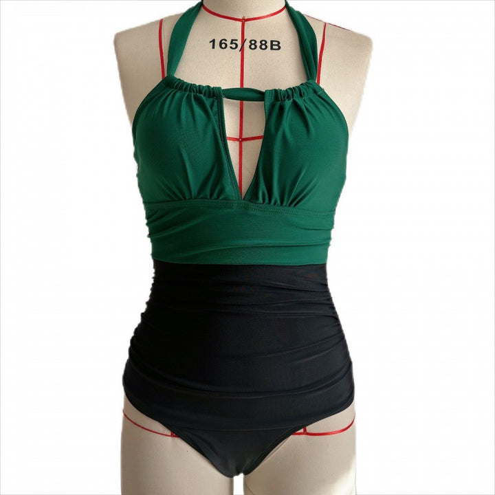 Damen Einteiler Badeanzug mit floralen Cut-Outs und elegantem Wickelrock Echo Archiv