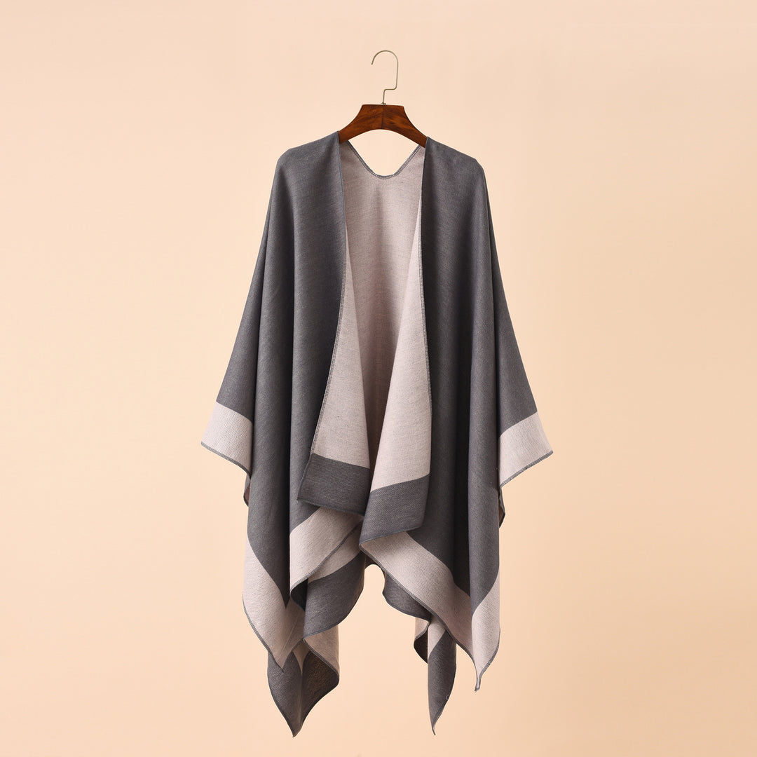 Damen Wendeponcho aus feiner Kaschmir-Mischung – Avérine