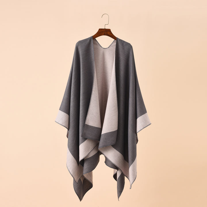 Damen Wendeponcho aus feiner Kaschmir-Mischung – Avérine