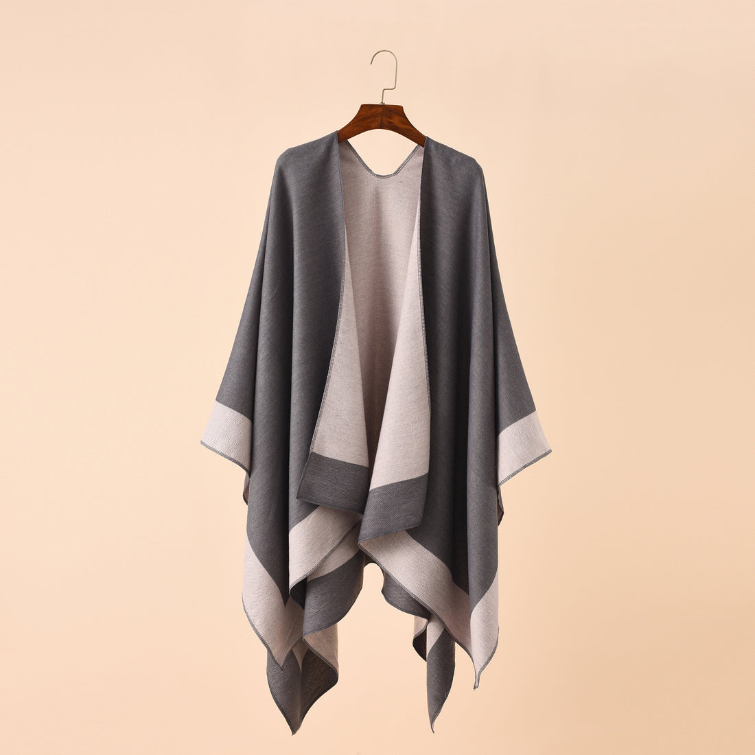 Damen Wendbarer Poncho-Cape aus Kaschmir-Mix mit Oversize-Schnitt – Montévia