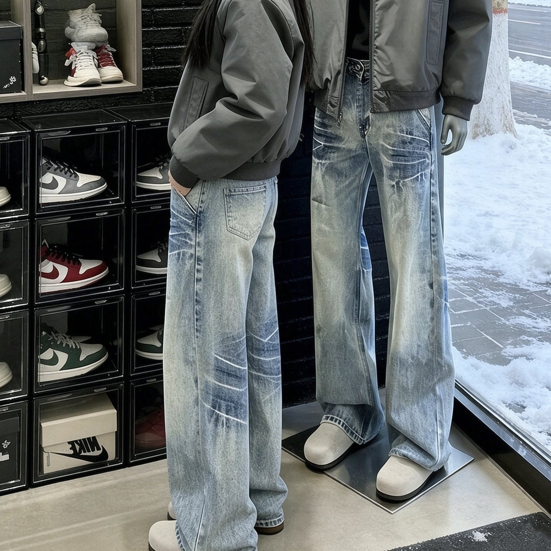 Damen Weitgeschnittene Denim-Hose Echoarchiv