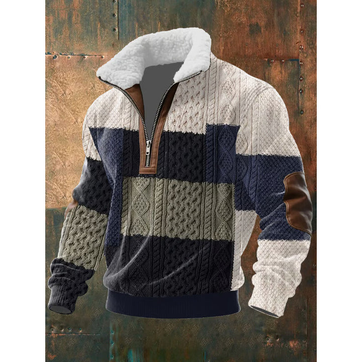 Herren Urbaner Fleece Pullover mit Baum-Motiv Echoarchiv
