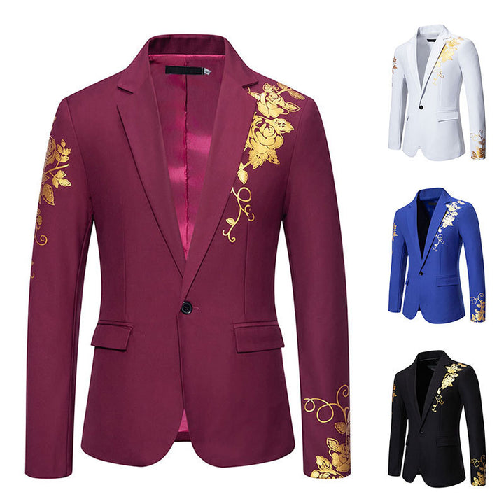 Herren nan eleganter taillierter Smoking-Blazer mit floraler Verzierung Echo Archiv