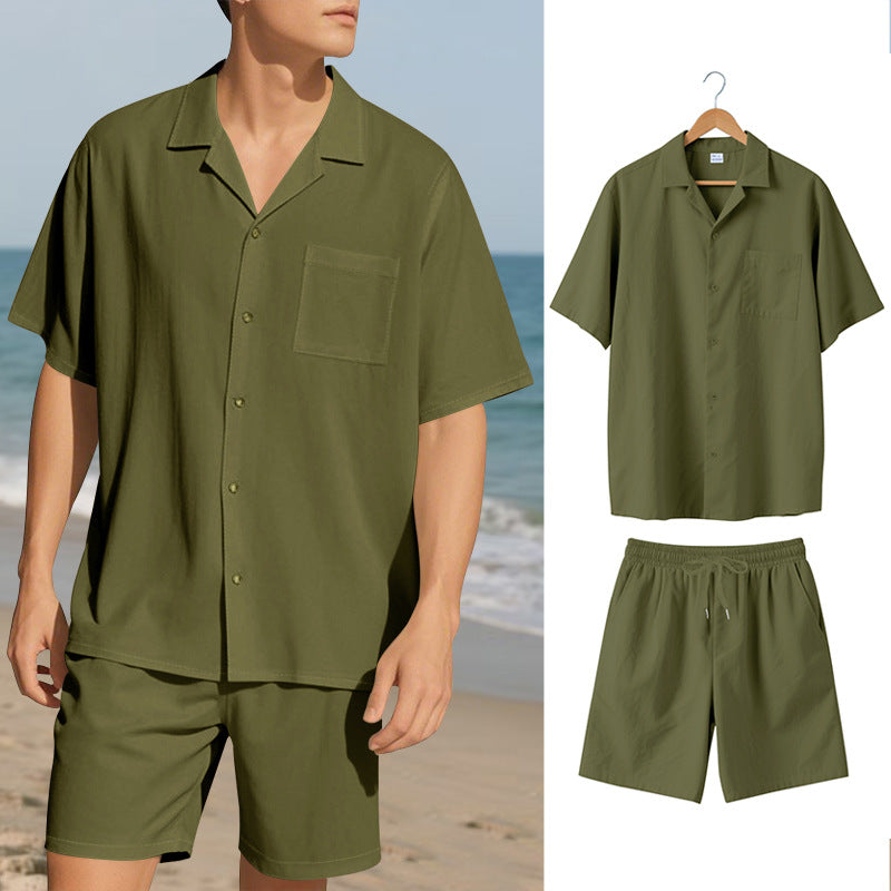 Herren Urlaubsgarnitur mit atmungsaktivem Kurzarmhemd und Shorts Echoarchiv